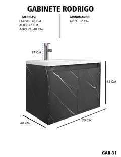 Gabinete De Baño RODRIGO Con Lavabo Y Llave Minimalista. - Decomobil