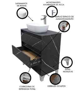 Gabinete De Baño Con Llave Y Lavabo Minimalista ROY en internet