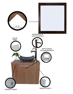 Gabinete Para Baño Izquierdo Con Espejo Decorativo VERNIER