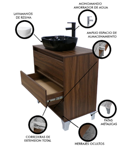 Gabinete De Baño Con Llave Y Lavabo Minimalista ROY en internet