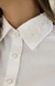 Camisa Branca Feminina em Tricoline com Gola Bordada