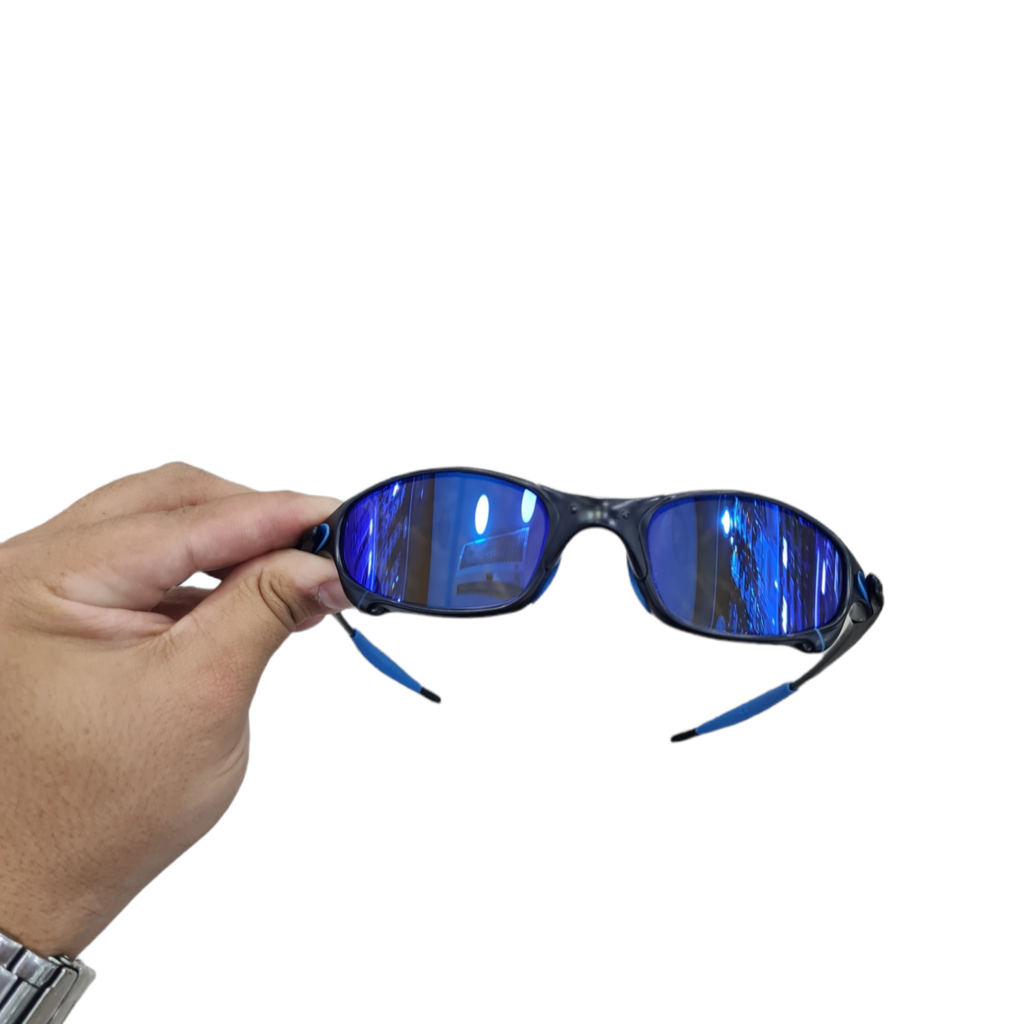 ÓCULOS DE SOL OAKLEY JULIET - LENTE AZUL DARK BLUE ARMAÇÃO CINZA oakley  9025DB1