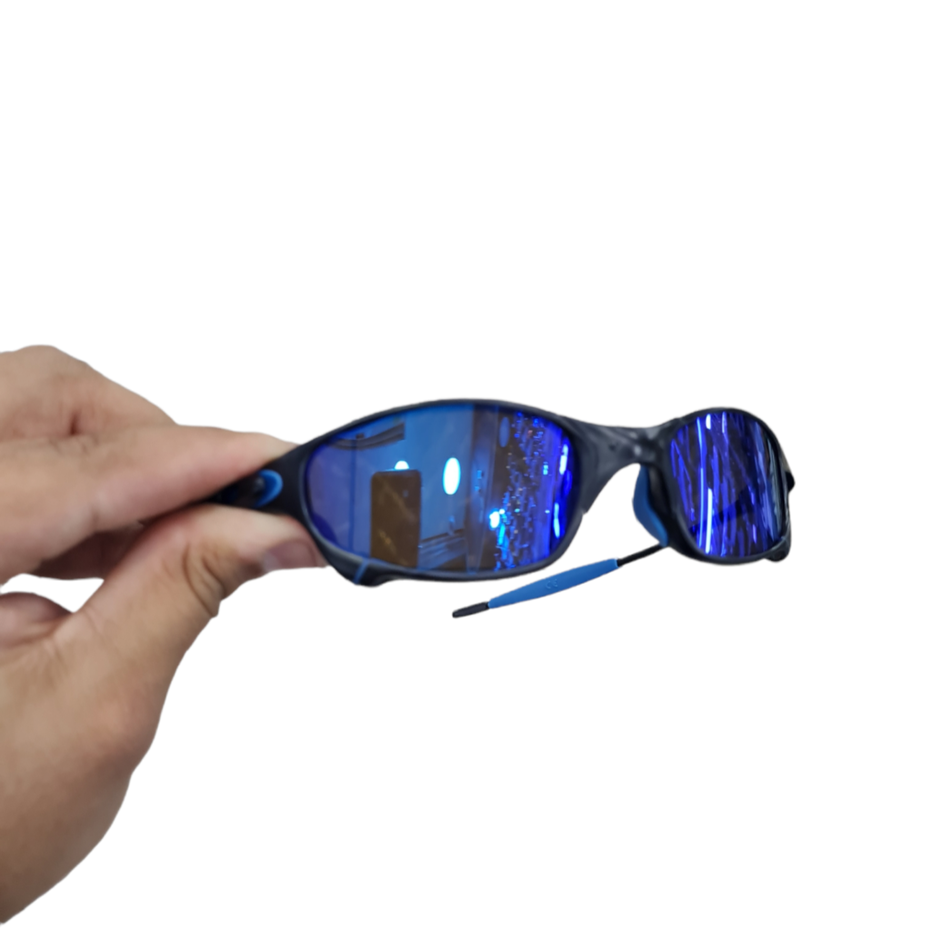 Óculos de Sol Lupinha do Vilão Preto Lente Azul Claro