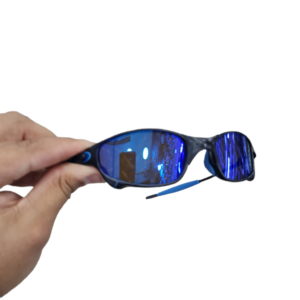 ÓCULOS DE SOL OAKLEY JULIET - LENTE AZUL DARK BLUE ARMAÇÃO CINZA