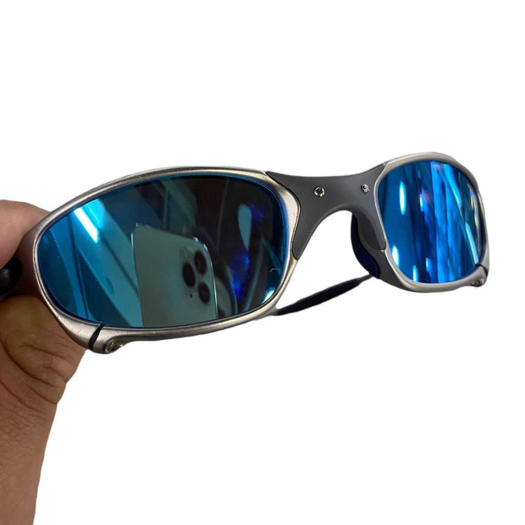 Óculos De Sol Juliet Xmetal Lente Low Light Blue - Kit Preto