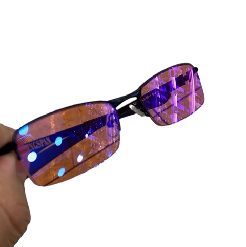 Óculos De Sol Lupa De Vilão Plasma Lente Arco Íris