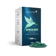 Spirulina Premium Pura Vida 200 Tabletes com 500mg Cada