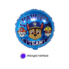 Globo Circulo Team Paw Patrol Azul 18" x5