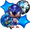 Set 5 Globos Temática Sonic