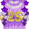 Combo Cumpleaños Globos Temática Violeta Dorado