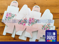 100 - Caja chica box dulces fiestas impreso Flores - Suspiro - Zublipacks