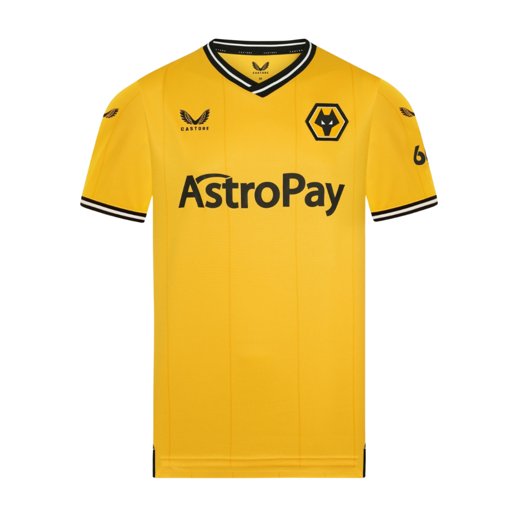 Camisa Wolverhampton Home 2023 24 Torcedor Castore Masculina Laranja