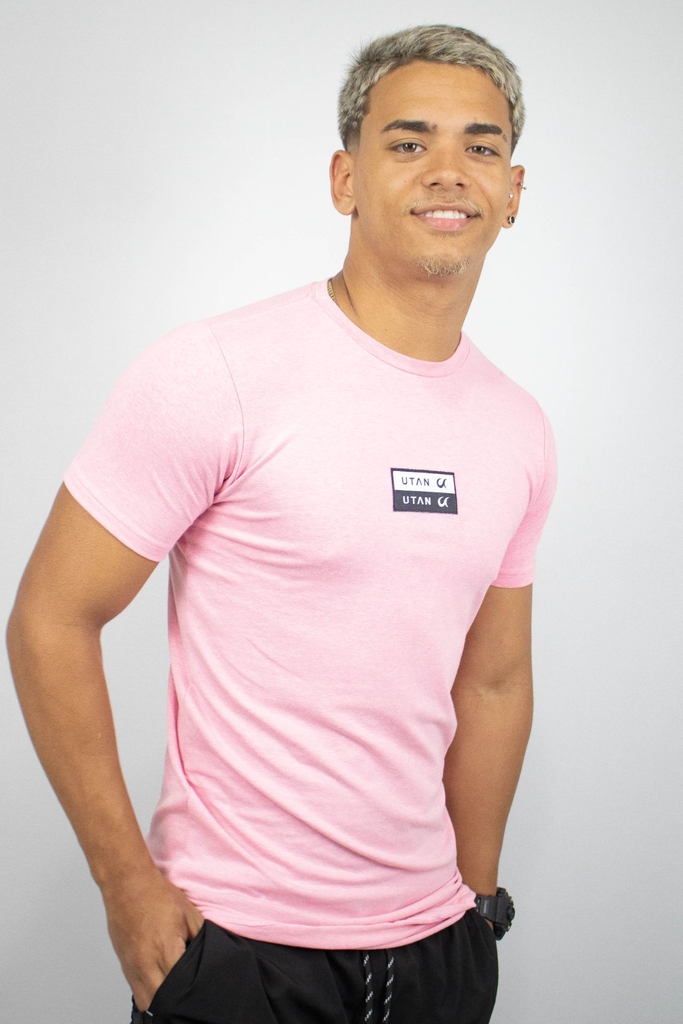 Camiseta infantil masculina malha 100% algodão com bordado Rosa