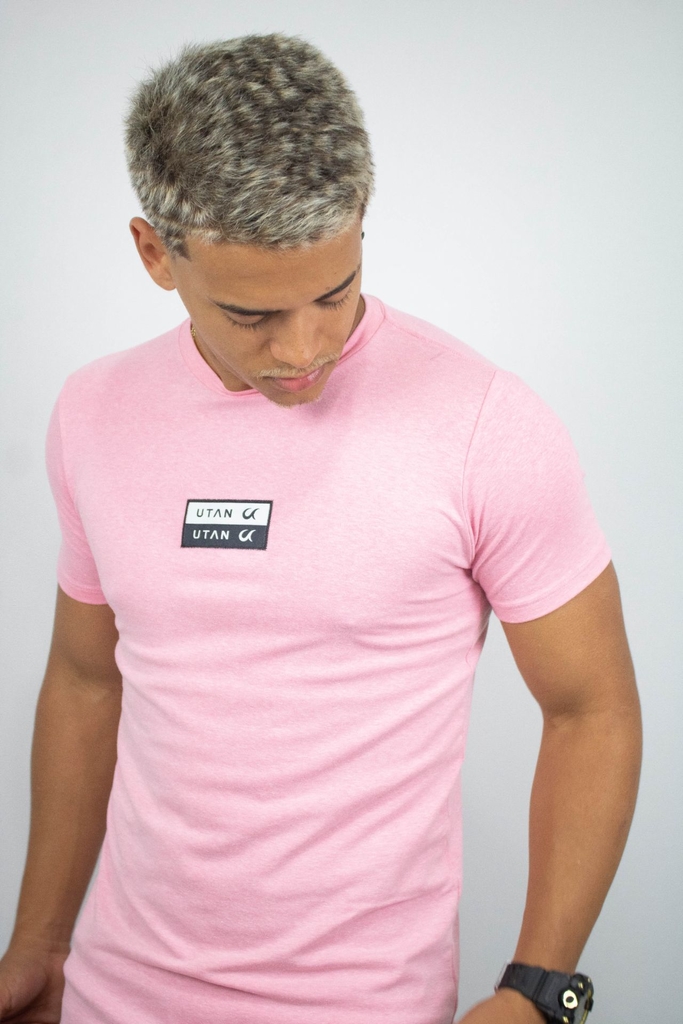 Camiseta infantil masculina malha 100% algodão com bordado Rosa