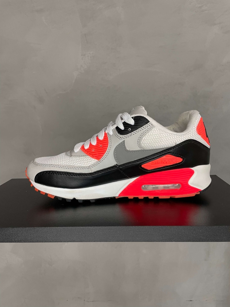 Air Max 90 Branco Preto Laranja