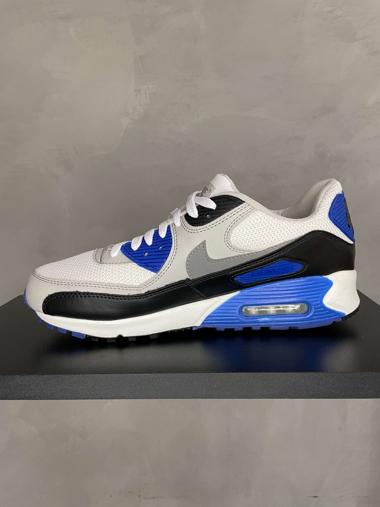 Air Max 90 Branco Preto Azul