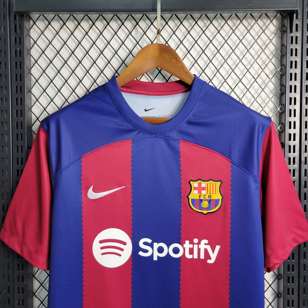 Camisa Barcelona I 23/24 Azul Grená - Nike - Masculino Torcedor