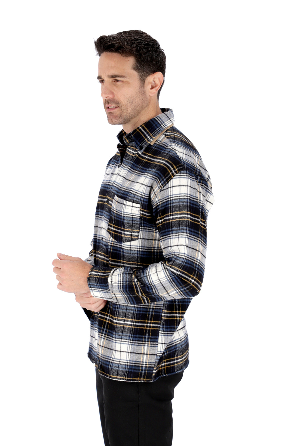 Camisas de Viyela abrigadas invierno hombre