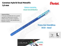 Caneta PENTEL Hybrid Dual Metallic Azul + Verde Metálico - K110-DCX