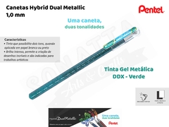 Caneta PENTEL Hybrid Dual Metallic Verde + Azul Metálico - K110-DDX