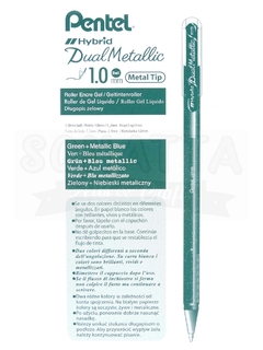 Caneta PENTEL Hybrid Dual Metallic Verde + Azul Metálico - K110-DDX - comprar online