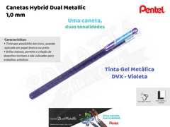 Caneta PENTEL Hybrid Dual Metallic Violeta + Azul Metálico - K110-DVX