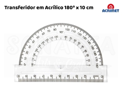 Transferidor Acrílico ACRIMET 180 graus x 10cm - 551