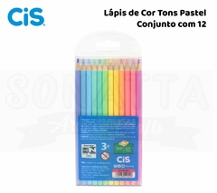Lápis De Cor CIS Com 12 Cores Tons Pastel - 600200 na internet