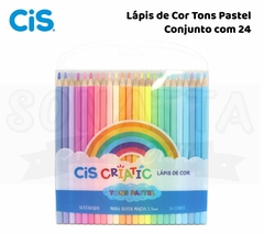 Lápis De Cor CIS Com 24 Cores Tons Pastel - 600201