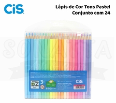 Lápis De Cor CIS Com 24 Cores Tons Pastel - 600201 na internet