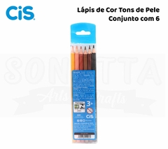 Lápis De Cor CIS Com 6 Cores Tons De Pele - 600300 na internet