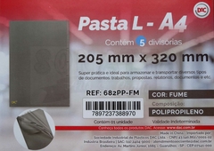 Pasta em L Tamanho A4 Com 5 Divisões DAC Fumê 682PP-FM - comprar online