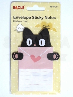 Sticky Notes (Bloco Adesivo) Envelope EAGLE Gatinho Preto - TYSN7397