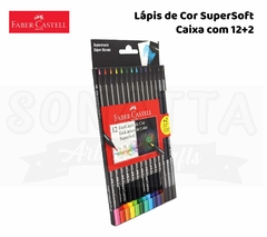 Lápis de Cor FABER-CASTELL Supersoft Com 12 Cores + 2 - 120712SOFT+2 - comprar online