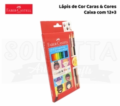 Lápis de Cor FABER-CASTELL Caras & Cores 12 Cores + 3 - 120112CC - comprar online