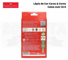 Lápis de Cor FABER-CASTELL Caras & Cores 12 Cores + 3 - 120112CC na internet
