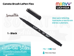 Marcador Artístico Marvy Uchida Ponta Pincel Le Pen Flex 48001 - Black - comprar online