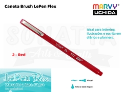 Marcador Artístico Marvy Uchida Ponta Pincel Le Pen Flex 48002 - Red