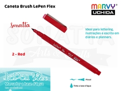 Marcador Artístico Marvy Uchida Ponta Pincel Le Pen Flex 48002 - Red - comprar online