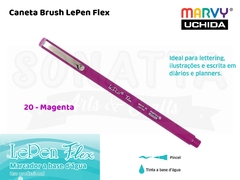 Marcador Artístico Marvy Uchida Ponta Pincel Le Pen Flex 480020 - Magenta