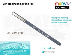 Marcador Artístico Marvy Uchida Ponta Pincel Le Pen Flex 480021 - Dark Grey