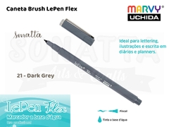 Marcador Artístico Marvy Uchida Ponta Pincel Le Pen Flex 480021 - Dark Grey - comprar online