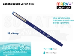 Marcador Artístico Marvy Uchida Ponta Pincel Le Pen Flex 480029 - Navy