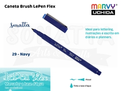 Marcador Artístico Marvy Uchida Ponta Pincel Le Pen Flex 480029 - Navy - comprar online