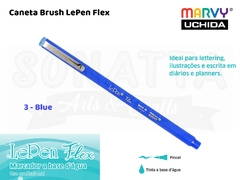 Marcador Artístico Marvy Uchida Ponta Pincel Le Pen Flex 48003 - Blue
