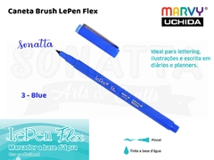 Marcador Artístico Marvy Uchida Ponta Pincel Le Pen Flex 48003 - Blue - comprar online