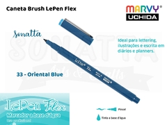 Marcador Artístico Marvy Uchida Ponta Pincel Le Pen Flex 480033 - Oriental Blue - comprar online