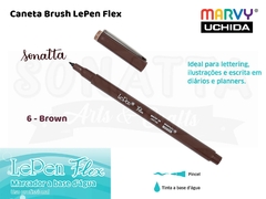 Marcador Artístico Marvy Uchida Ponta Pincel Le Pen Flex 48006 - Brown - comprar online