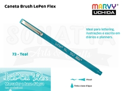 Marcador Artístico Marvy Uchida Ponta Pincel Le Pen Flex 480073 - Teal