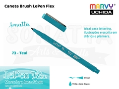 Marcador Artístico Marvy Uchida Ponta Pincel Le Pen Flex 480073 - Teal - comprar online